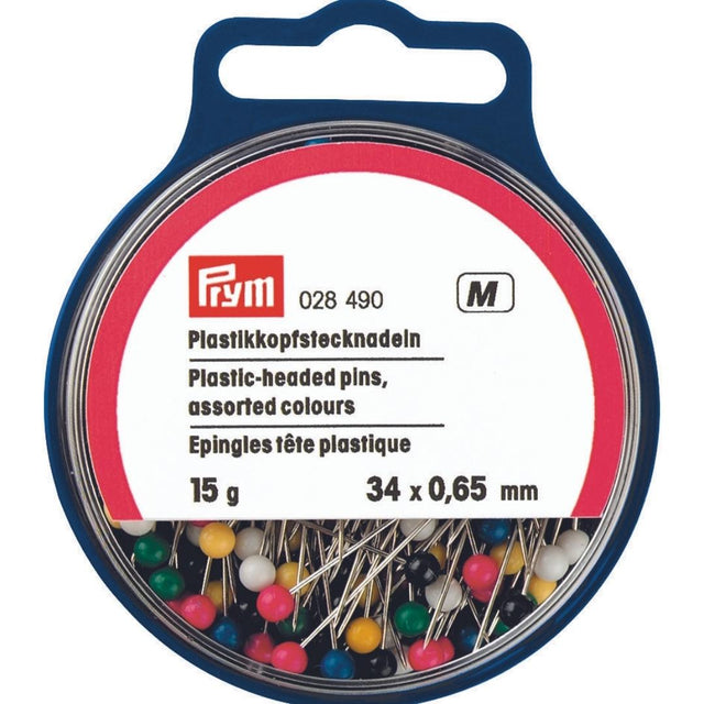 028490 Prym Plastic Headed Steel Pins 2