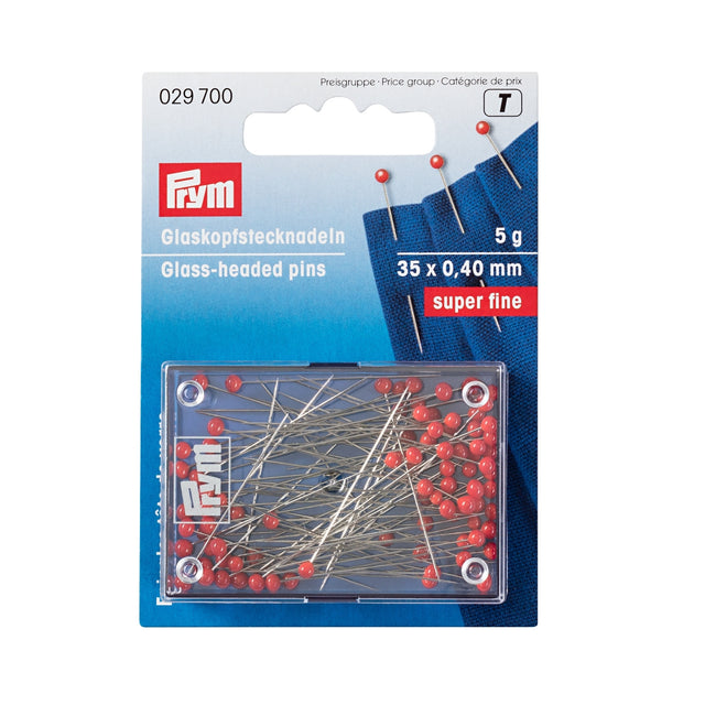 029700 Glass Headed Pins 0 40 X 35 mm Red