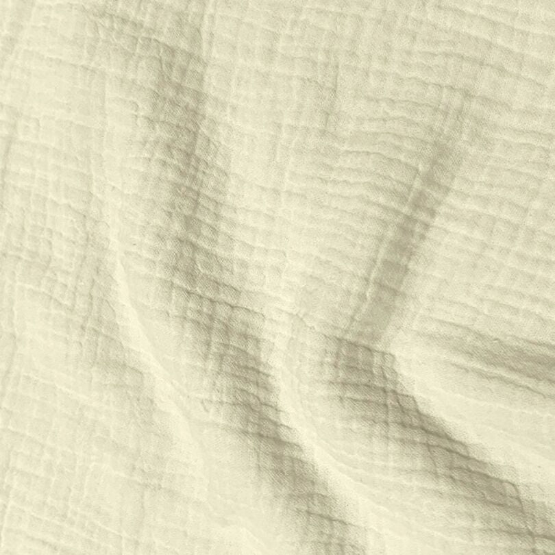 100% Cotton 126Gsm Double Gauze Crinkled Fabric Cream