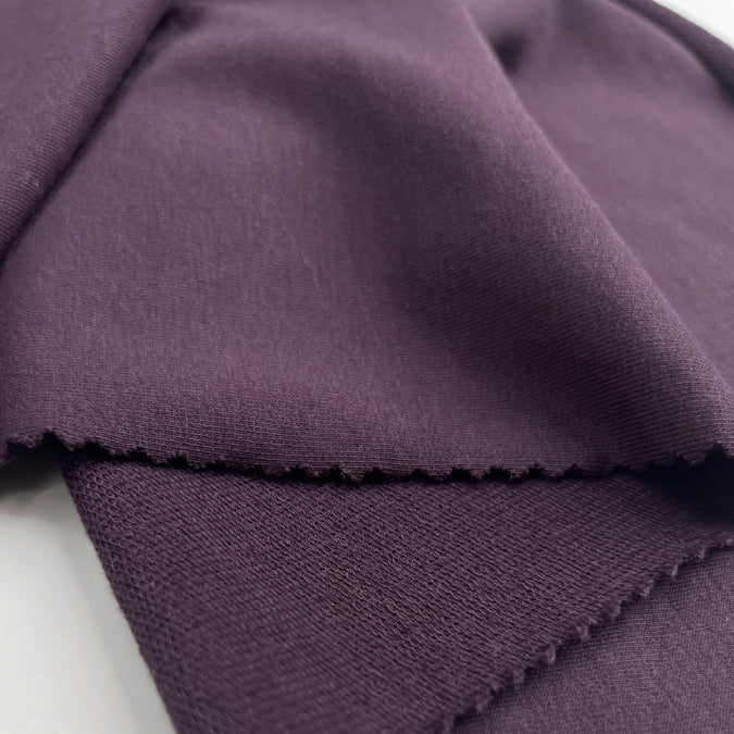 100% cotton french terry jersey fabric delicious damson terry