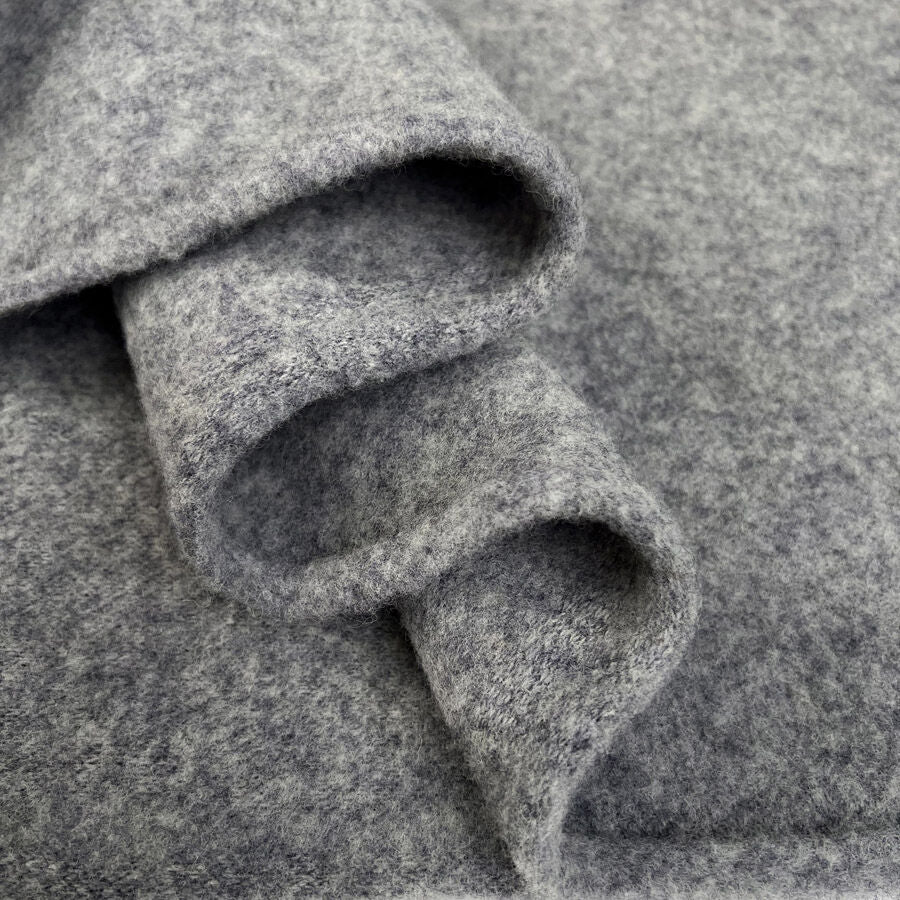 100% Fleece Wool Light Grey Australian Virgin Oeko Tex Knitted Coat Fabric Fold