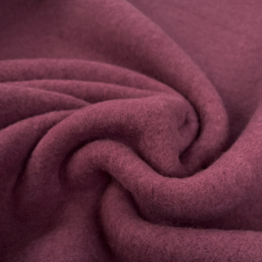 100% Fleece Wool Mauve Australian Virgin Oeko Tex Knitted Coat Fabric