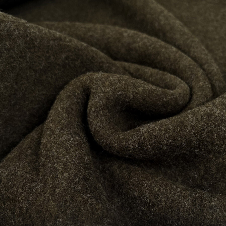 Remnant - 100% Wool Fleece - Military Green (1.1m)