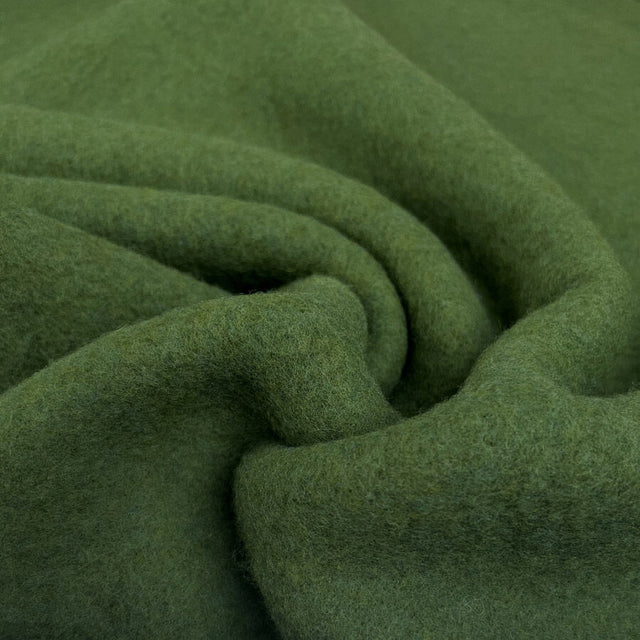 100% Fleece Wool Moss Green Australian Virgin Oeko Tex Knitted Coat Fabric