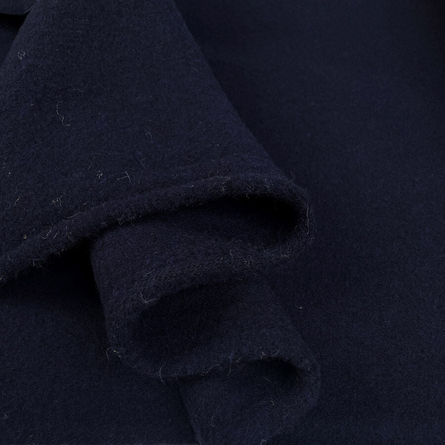 100% Fleece Wool Navy Australian Virgin Oeko Tex Knitted Coat Fabric Fold