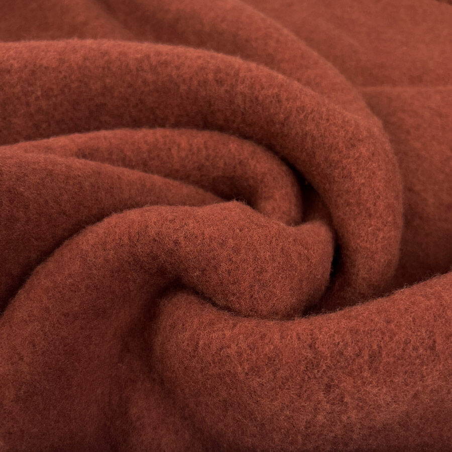 100% Fleece Wool Rust Australian Virgin Oeko Tex Knitted Coat Fabric