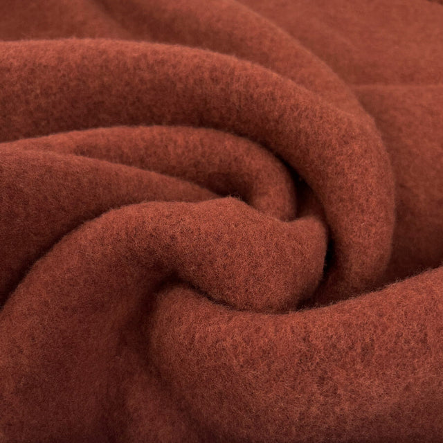 100% Fleece Wool Rust Australian Virgin Oeko Tex Knitted Coat Fabric