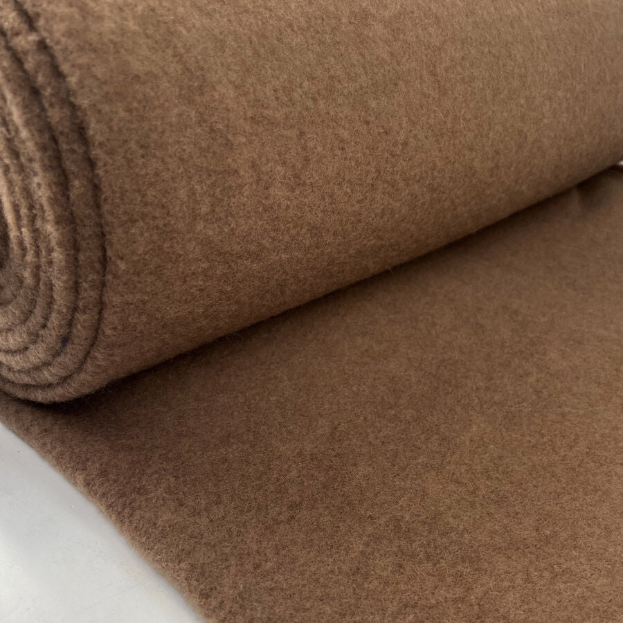 100% Fleece Wool Tan Australian Virgin Oeko Tex Knitted Coat Fabric Roll