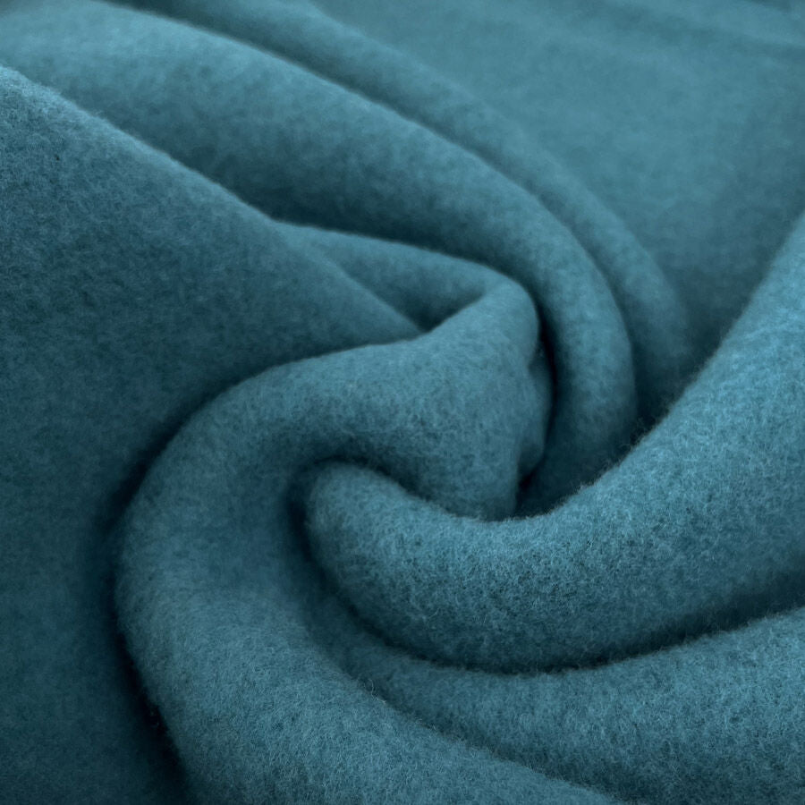 100% Fleece Wool Turquoise Australian Virgin Oeko Tex Knitted Coat Fabric