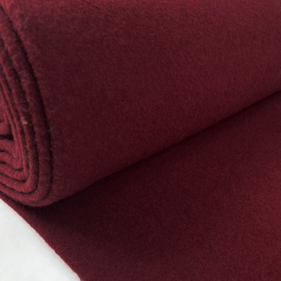 100% Fleece Wool Wine Red Australian Virgin Oeko Tex Knitted Coat Fabric Roll