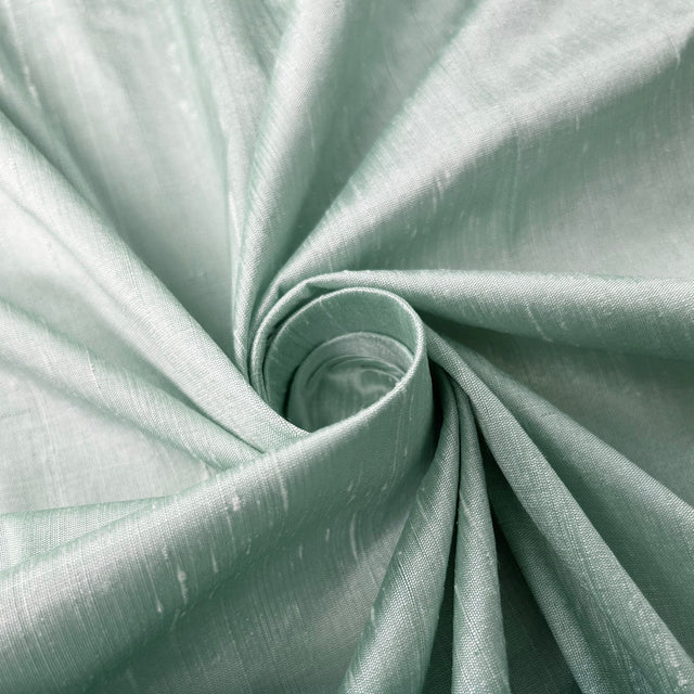 100% Raw Silk Dupion Dress Soft Furnishing Fabric Duck Egg Twist