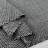 100% Wool Grey Herringbone Check Shirting Fabric Timothy Fold