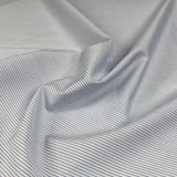 100% Cotton Shirting Pencil Stripe Blue White Fine Woven Fabric CU