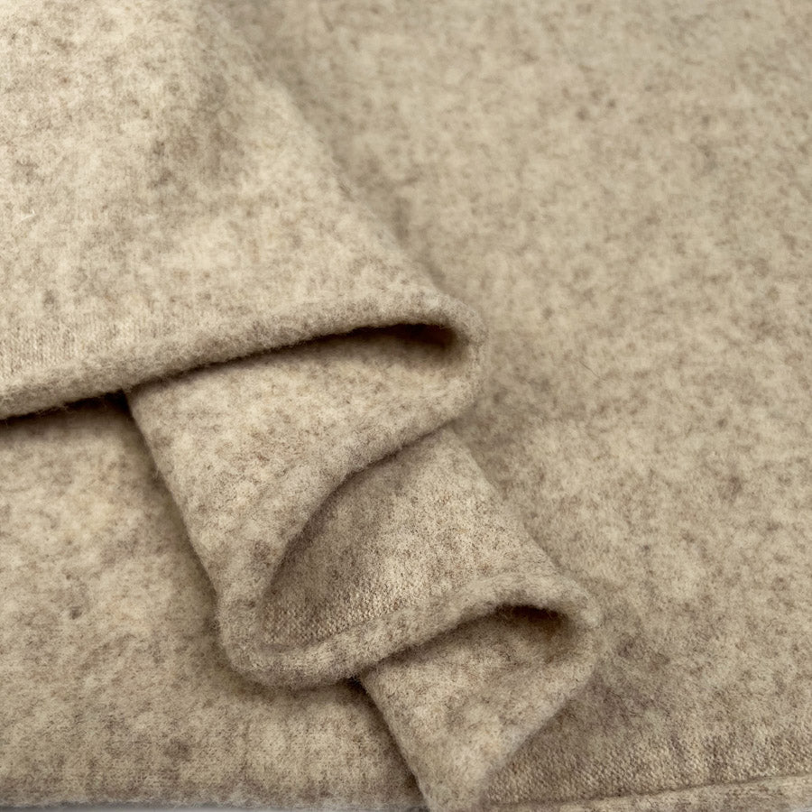 100% Merino Wool Ecru Warm Coating Fabric Fold