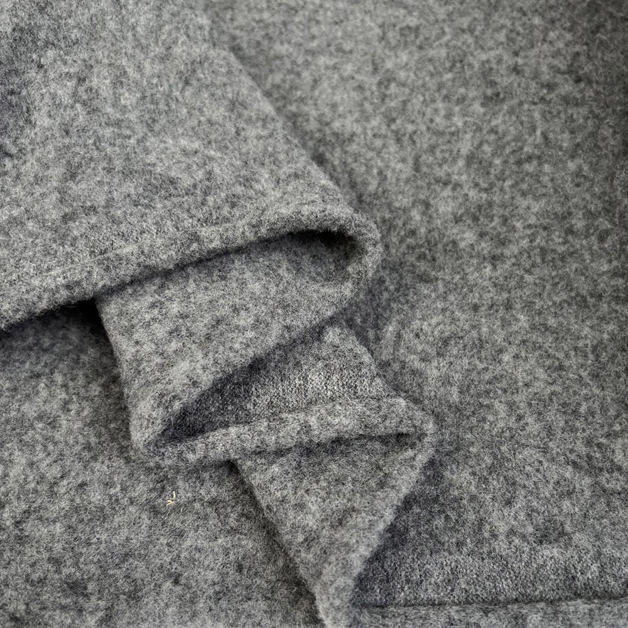 100% Merino Wool Mid Grey Warm Coating Fabric Fold