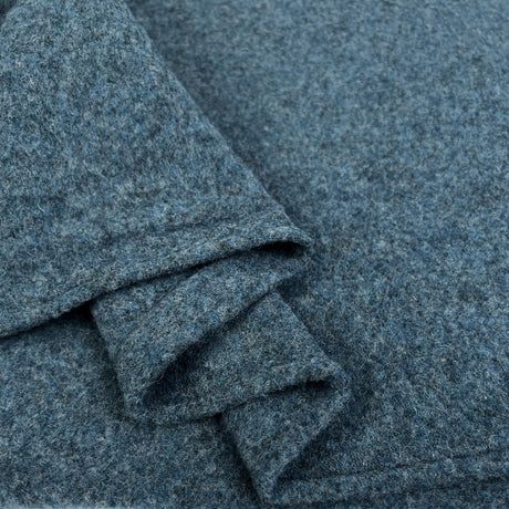 100% Merino Wool Petrol Blue Warm Coating Fabric Fold