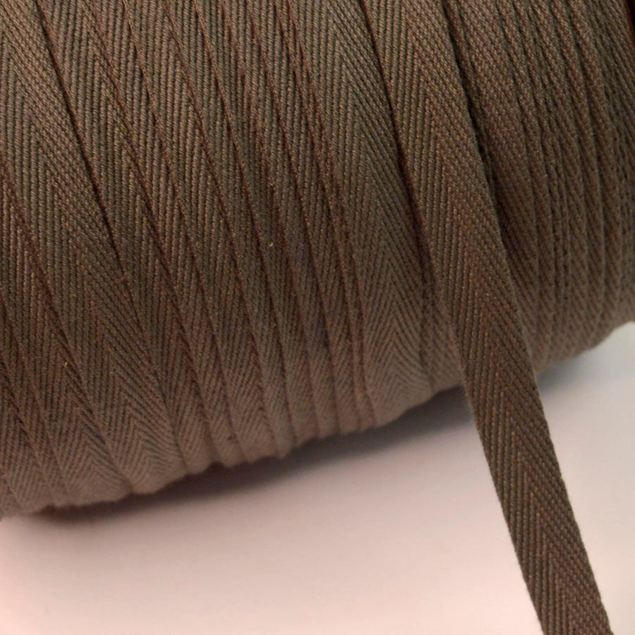 10mm Grey Cotton Heringbone Webbing Bunting Tape Crafts Cu