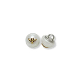 11mm Wide Bumble Bee Pearl Resin Buttons White