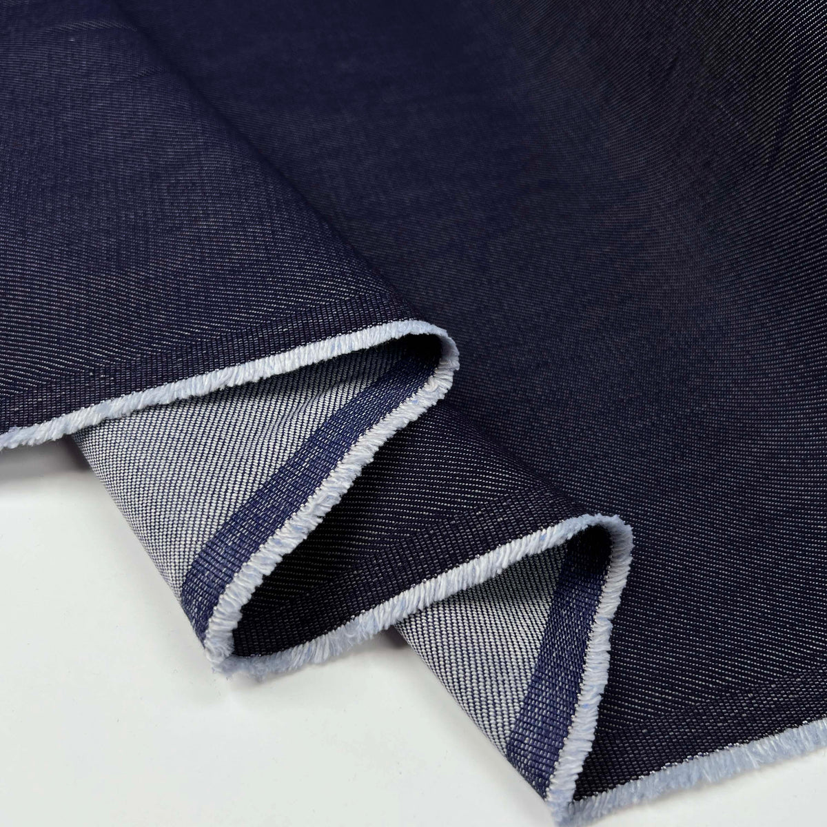11oz Denim George Cotton Polyester Blue Indigo Plain Woven Jean Trouser Fabric Fold