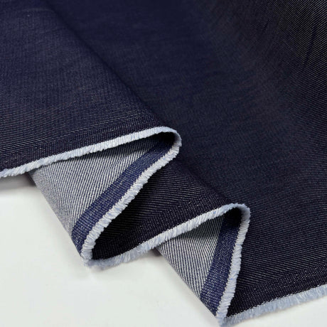 11oz Denim George Cotton Polyester Blue Indigo Plain Woven Jean Trouser Fabric Fold