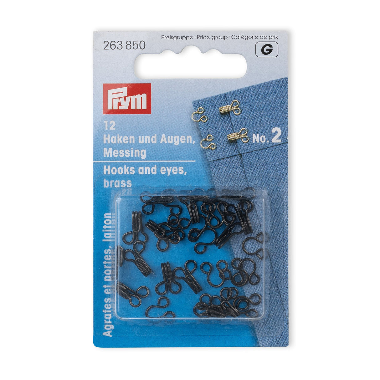 Prym Spring Hooks And Eyes Black