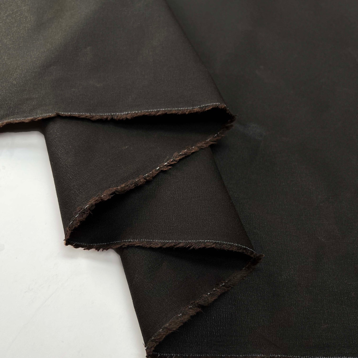 12oz_Waxed_Cotton_Brown_British_Water_Resistant_Coating_Fabric_Fold
