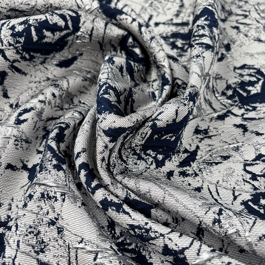 Remnant sterling brocade navy 2-2m