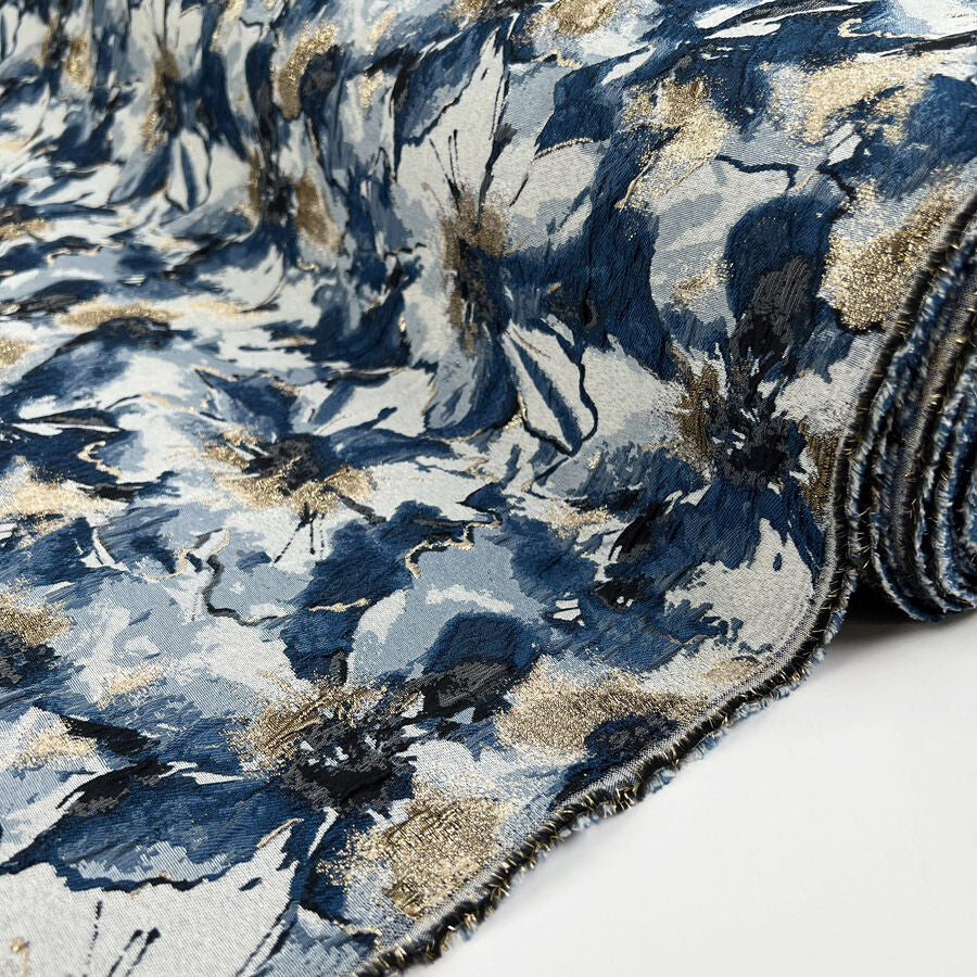 Bridget brocade blue gold