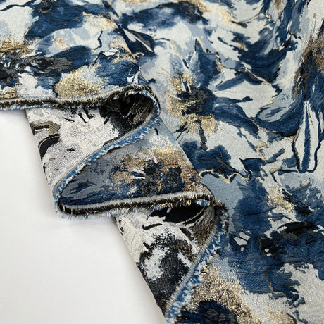 Bridget brocade blue gold