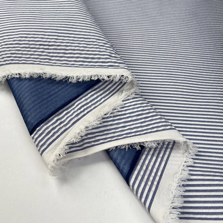 Storm system seersucker navy stripe