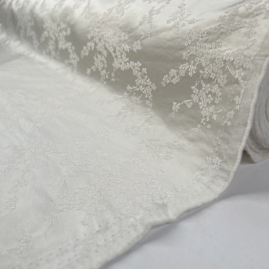 Satin brocade off white