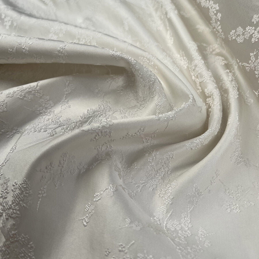Satin brocade off white