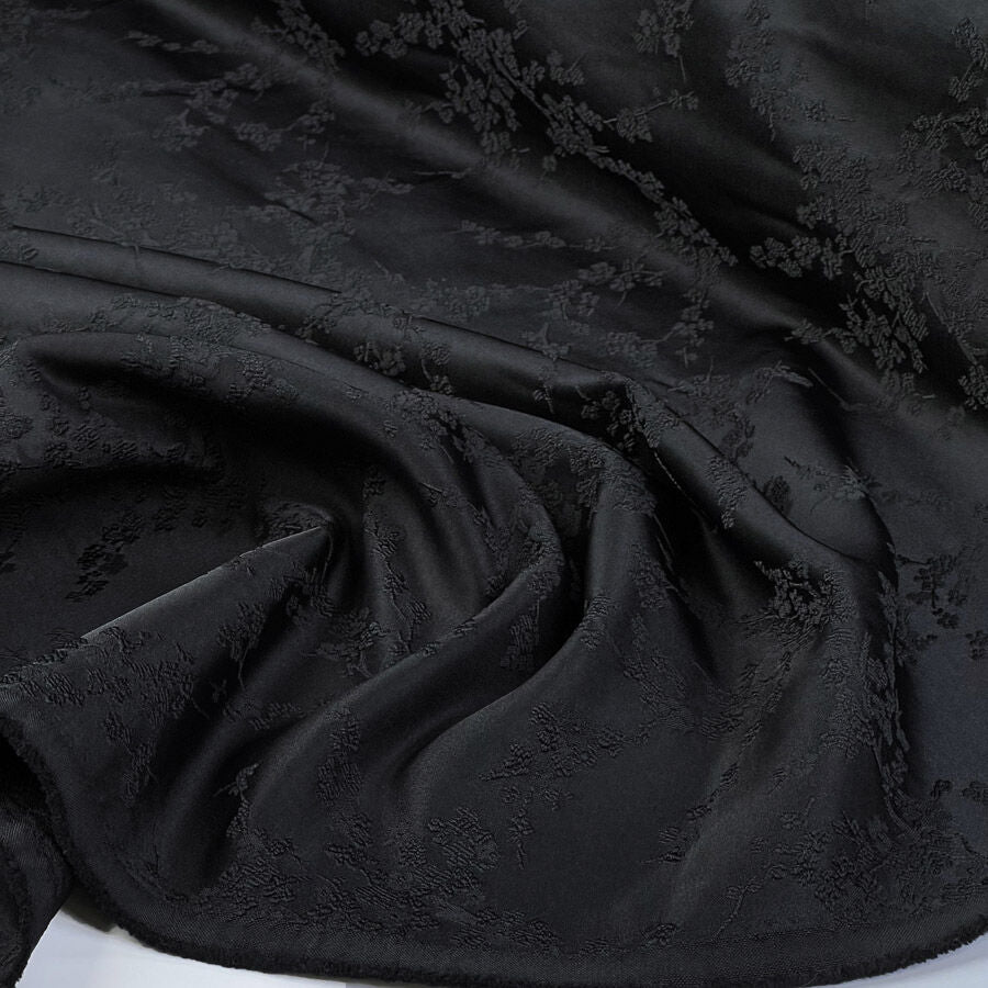Satin brocade black