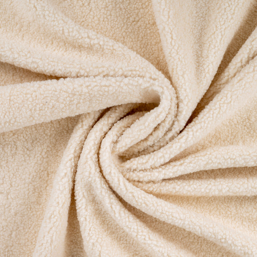 400gsm sherpa suede ecru