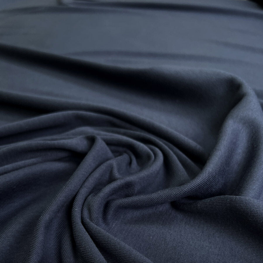 French navy rib jersey