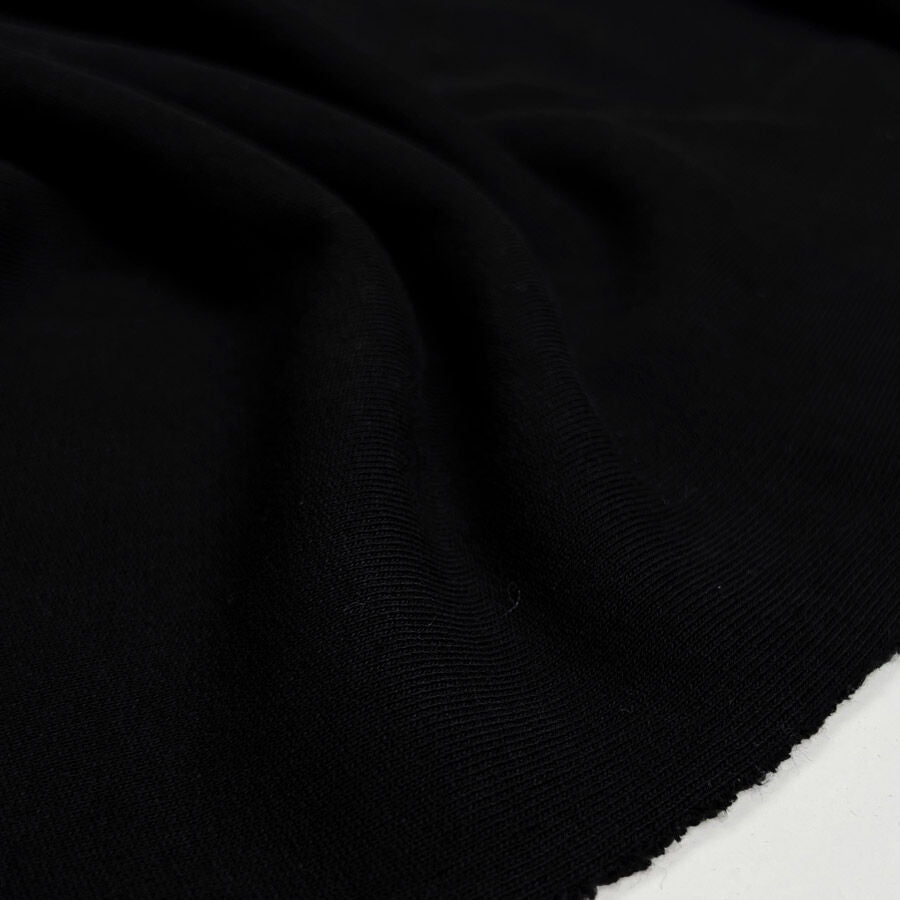 Cotton looped back jersey black