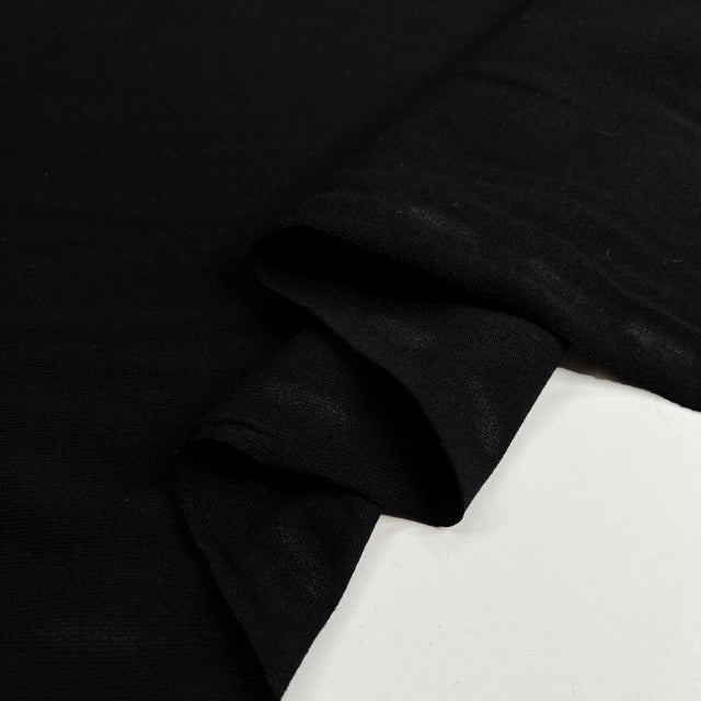 Fine rib black cotton jersey