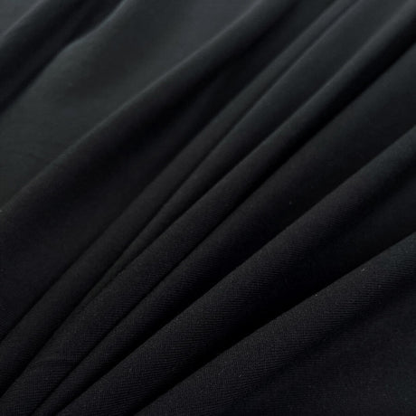 Remnant heavy rib cotton jersey black 1-5m