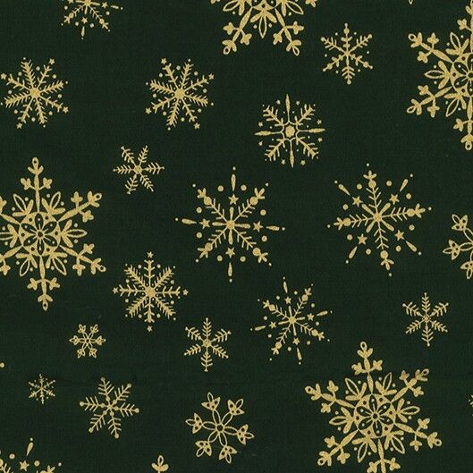 Christmas prints snowflakes green