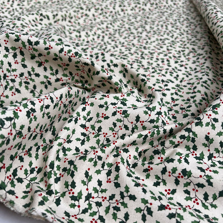 Christmas cotton holly natural dainty