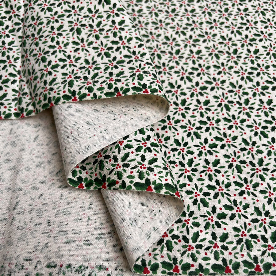Christmas cotton holly natural pettit