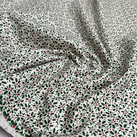 Christmas cotton holly natural pettit