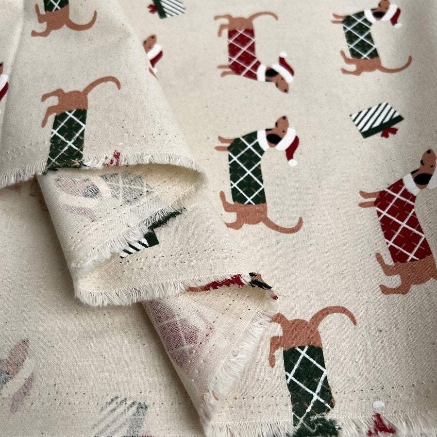 Christmas cotton festive dachshund