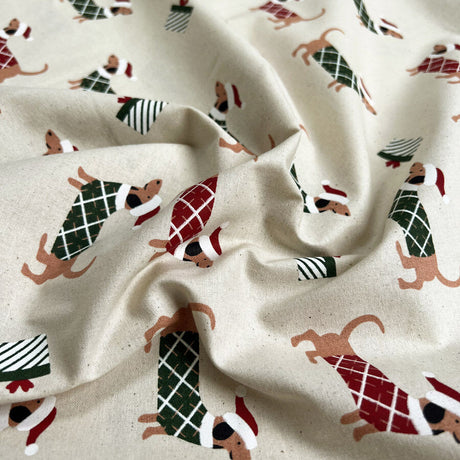 Christmas cotton festive dachshund