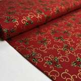 Christmas cotton berries holly red