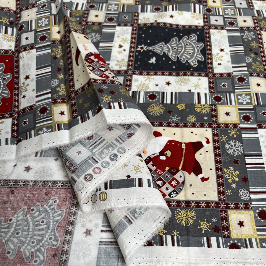 Christmas cotton winter wishes grey