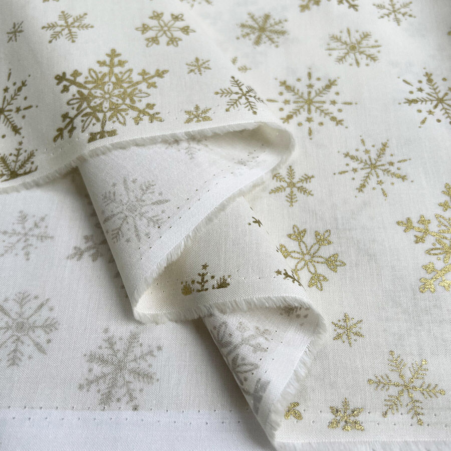 Christmas prints snowflakes ivory