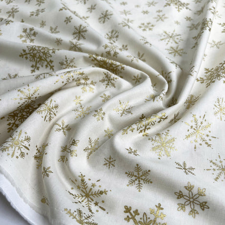 Christmas prints snowflakes ivory