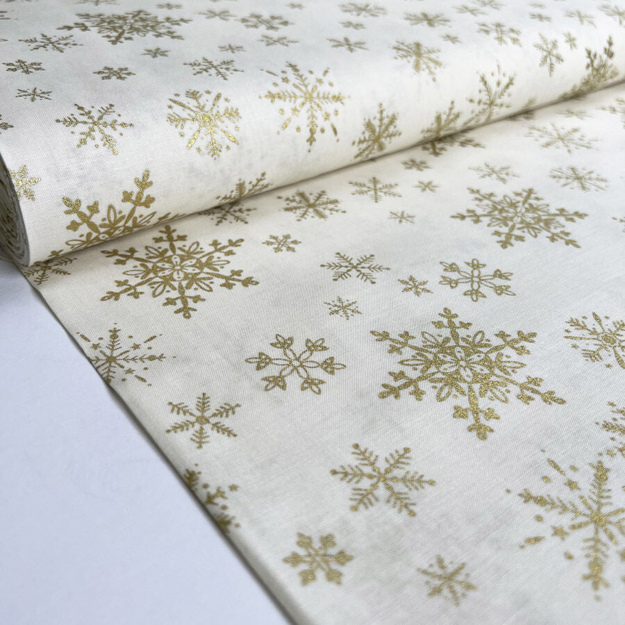Christmas prints snowflakes ivory