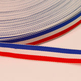 15mm Blue Red White Striped Polyester Binding Cu